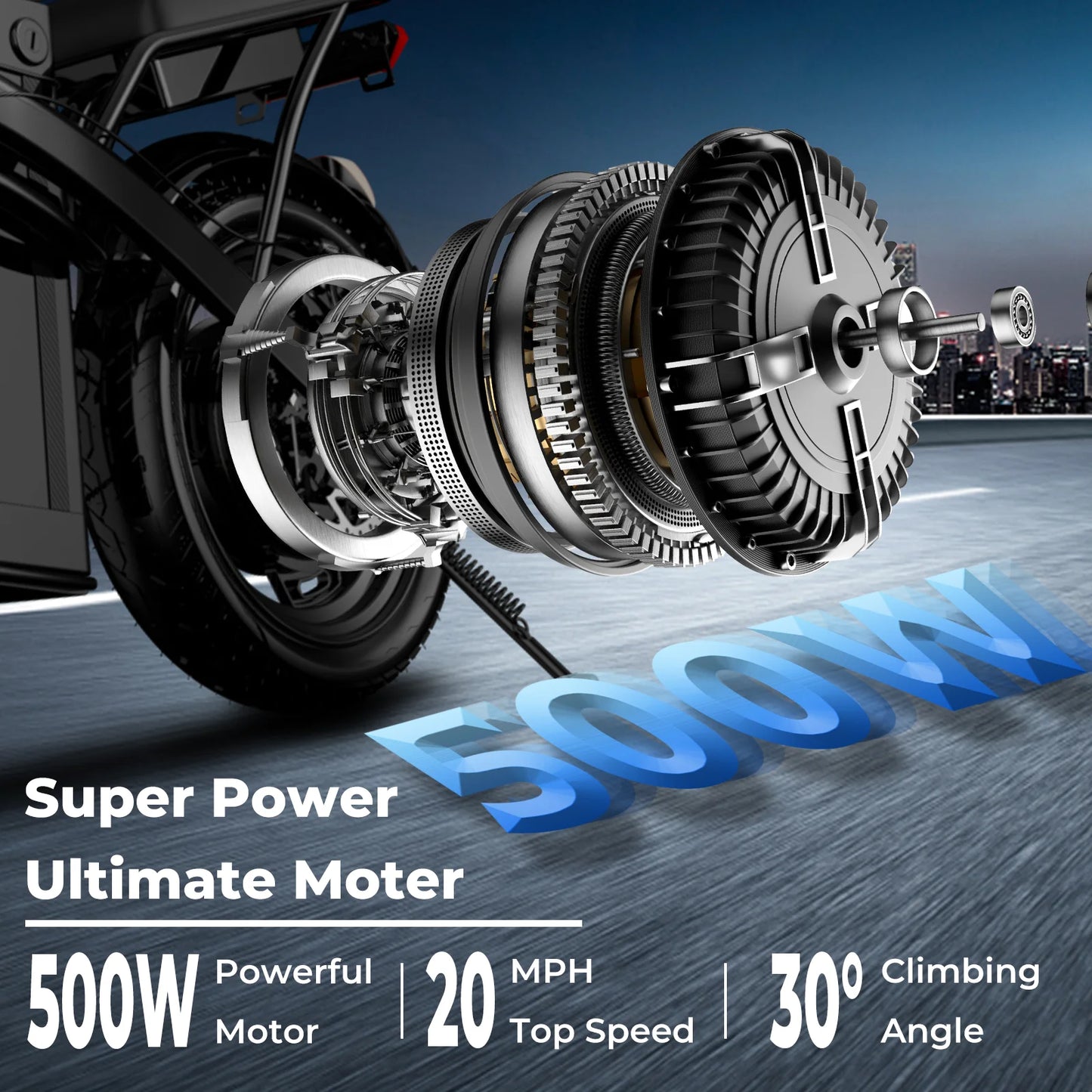 LELEKUAI 500W Adult Electric Bike, 20 MPH, 48V 12Ah Removable Battery, 14 Inch Folding Electric Bike, Multi-Shock Absorption