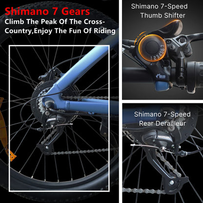 HUANCI Q5 Off-Road Electric Bike - 48V 20AH Battery, 2000W Motor, 93-Mile Max Range - Adult E-Bike